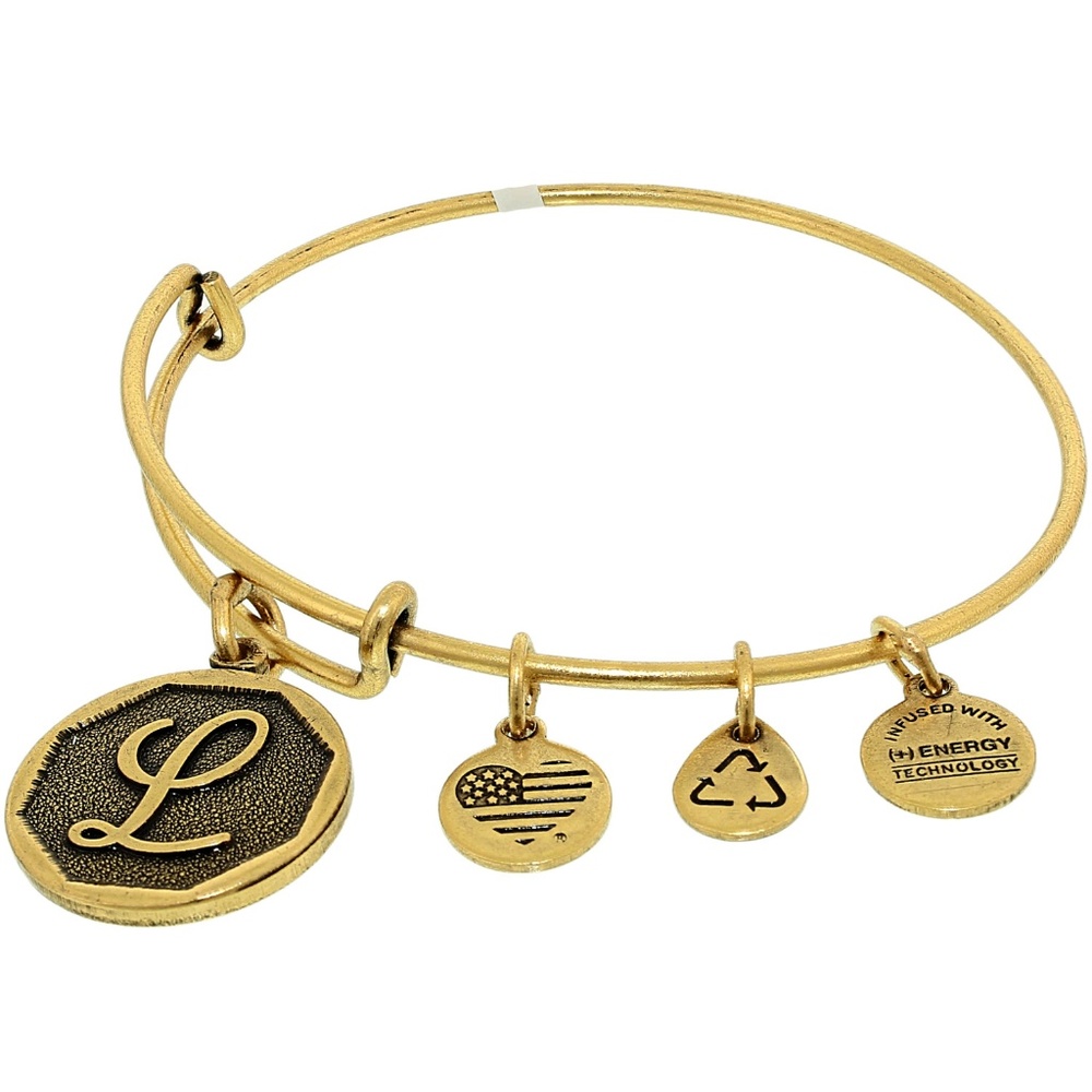 Alex And Ani Women's Initial L Gold Charm Bracelet
